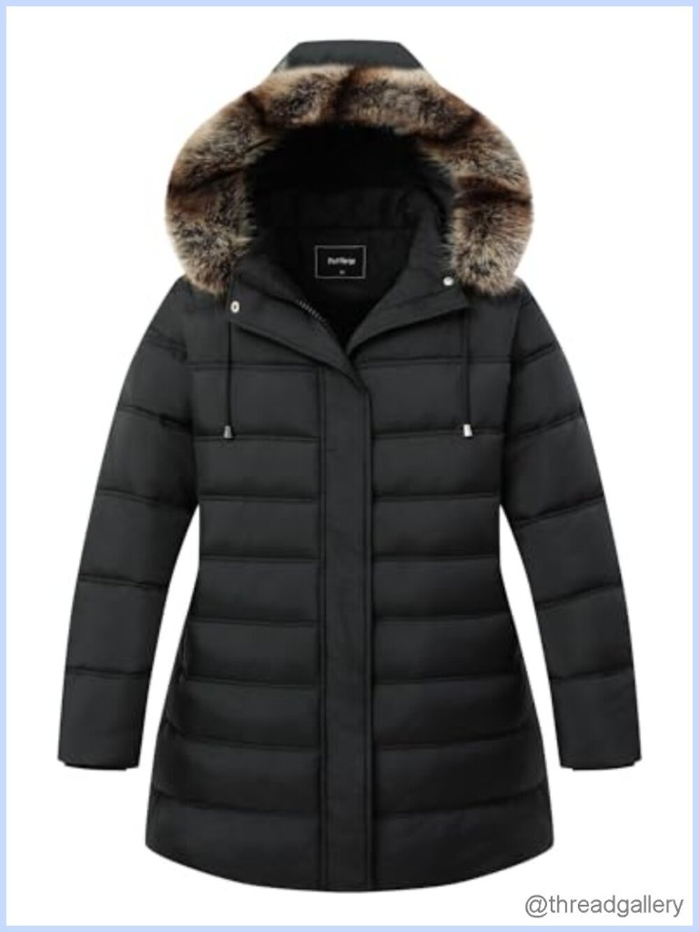 Plus Size Down Puffer Jacket Waterproof Faux Fur Hood Winter Coat